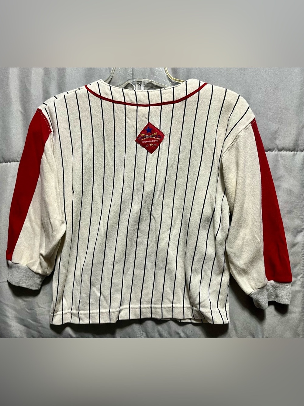 Vintage Little Levi’s Baseball Jersey Shirt Size 6 Pinstripe Long Sleeve 90s - Picture 3 of 6